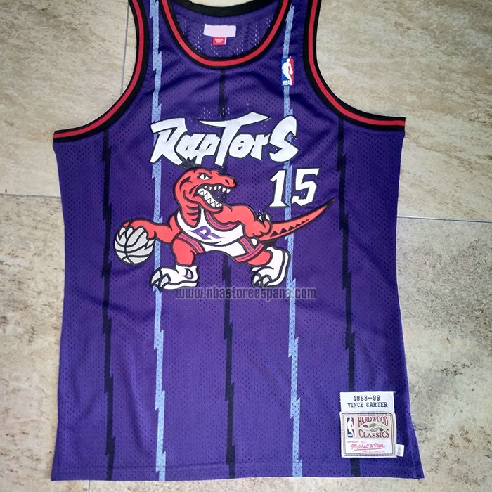 Camiseta Toronto Raptors Vince Carter NO 15 Mitchell & Ness Violeta